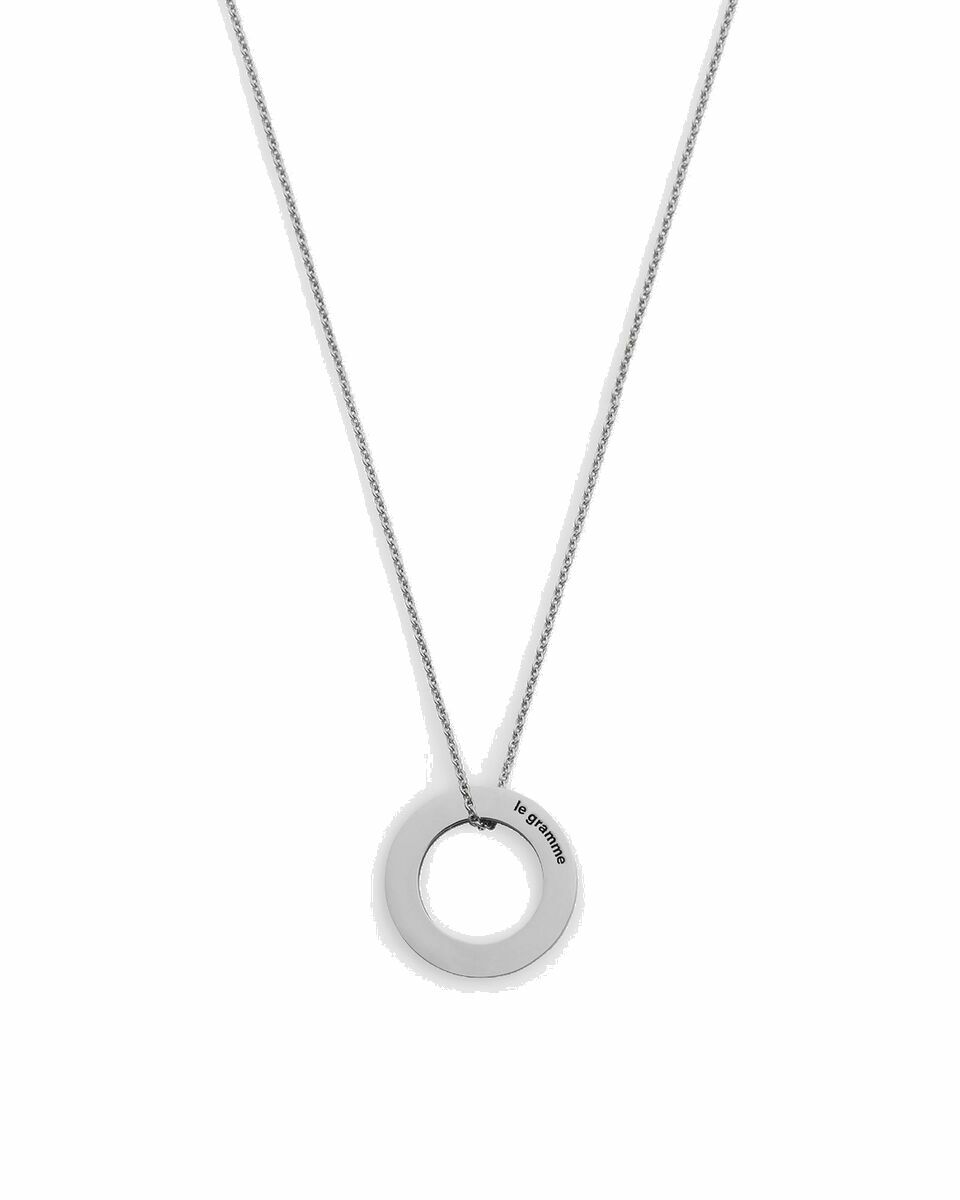 Photo: Le Gramme 2,5g Brushed And Polished Sterling Silver Round Pendant With A Chain Silver - Mens - Jewellery