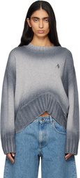 The Attico Gray Sprayed Wool Cashmere Sweater