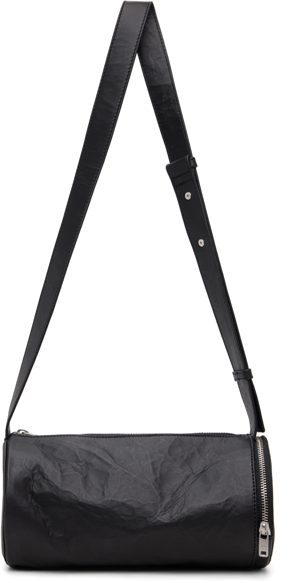 Y-3 Black 'Y-3' Leather Barrel Bag