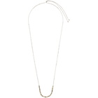 Bottega Veneta White Gold Dalmatian Stone Necklace