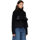 sacai Black Wool Melton x Wool Knit Blouson Jacket