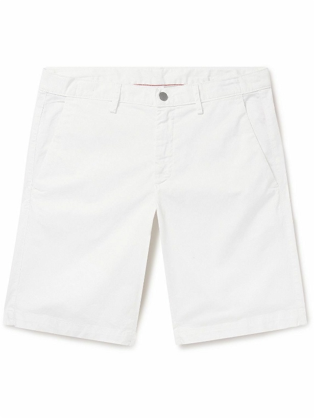 Photo: Massimo Alba - Vela Straight-Leg Stretch-Cotton Poplin Bermuda Shorts - White