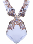 ZIMMERMANN Ottie Printed Lycra One Piece Swimsuit