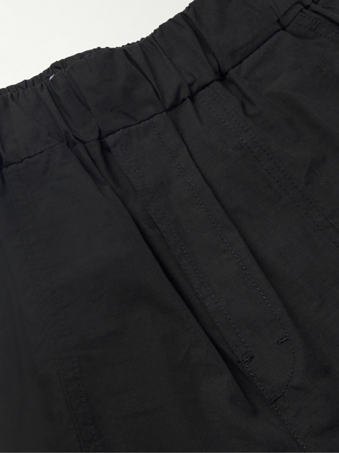 Adish - Sur Straight-Leg Logo-Appliquéd Ripstop Shorts - Black