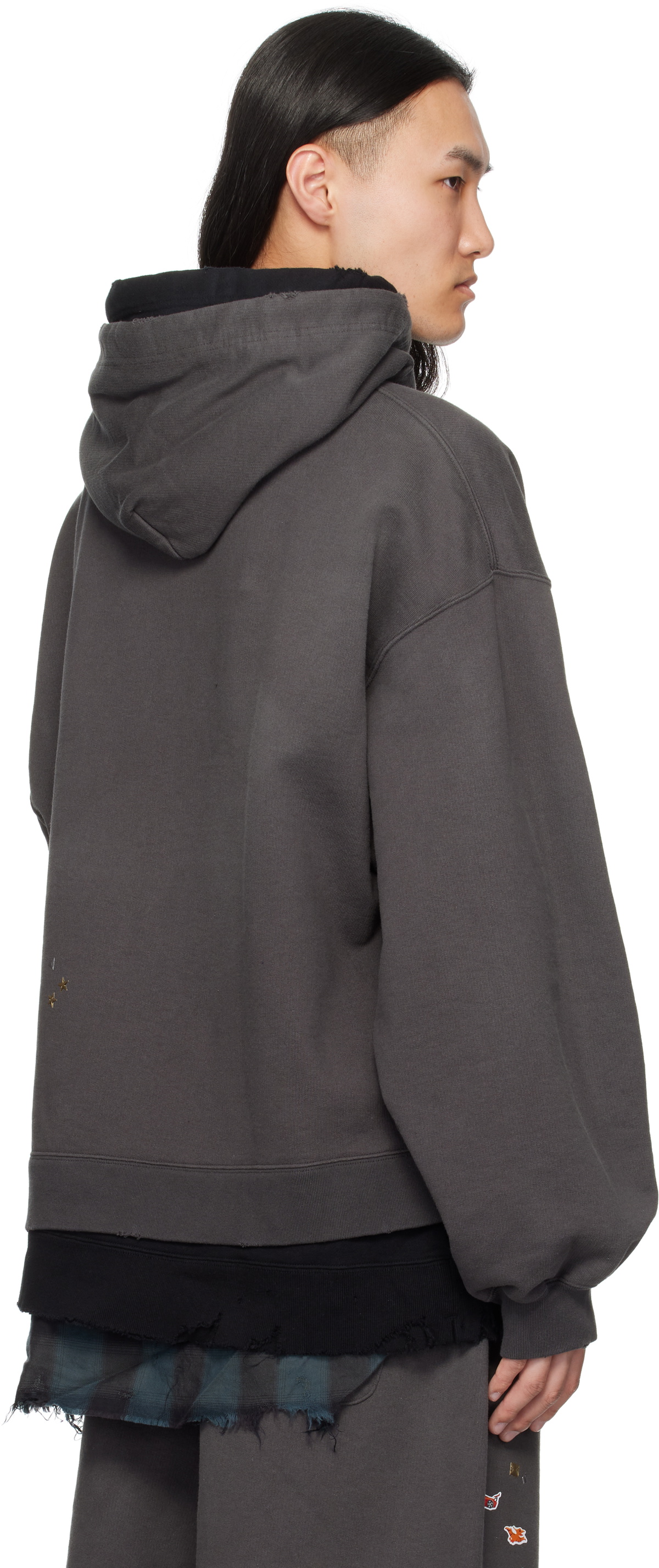 Maison MIHARA YASUHIRO Black Triple Layered Hoodie Maison MIHARA 