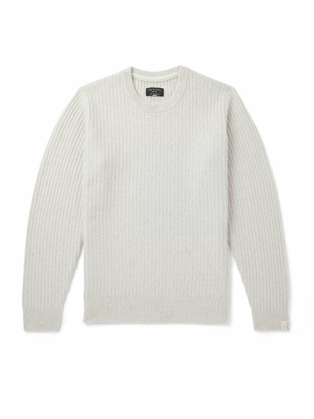 Photo: Rag & Bone - Jensen Ribbed-Knit Cashmere Sweater - Gray
