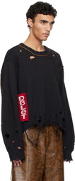 doublet Black Recycle Denim Yarn Sweater