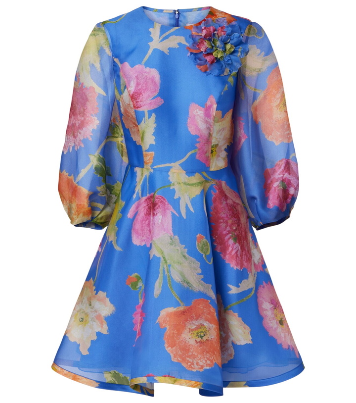 Carolina Herrera Floral-appliqu silk faille cocktail dress Carolina Herrera