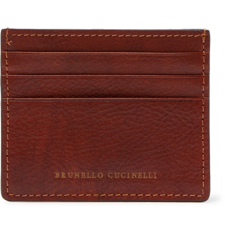 Photo: Brunello Cucinelli - Burnished Full-Grain Leather Cardholder - Brown