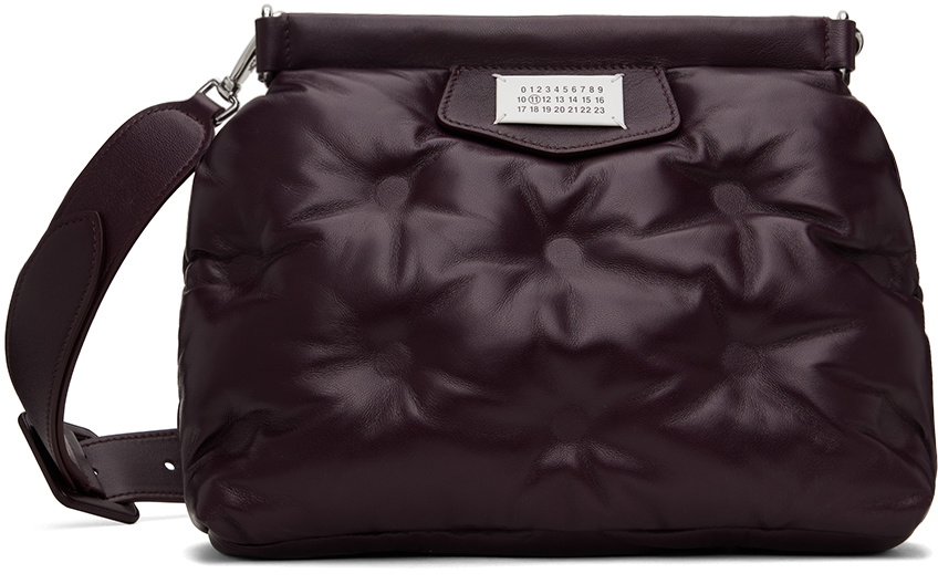 Maison Margiela Burgundy Glam Slam Classique Small Bag Maison Margiela