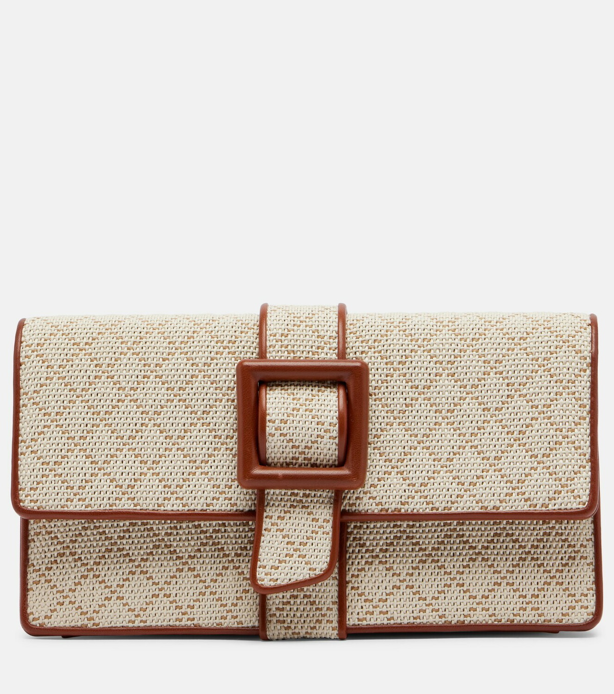 Manolo Blahnik Maycap raffia-effect clutch