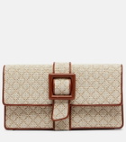 Manolo Blahnik Maycap raffia-effect clutch