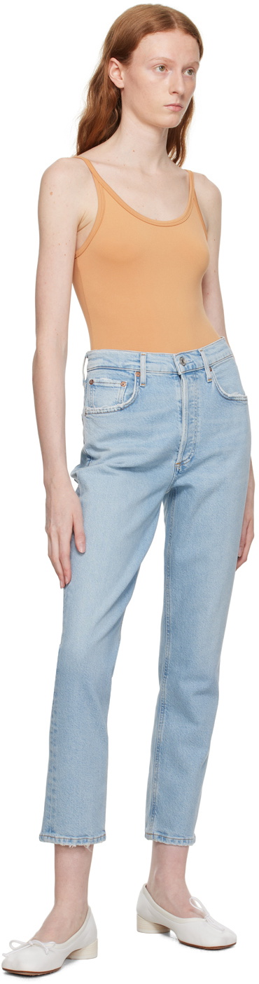 Agolde Blue Cotton Tapered Jeans