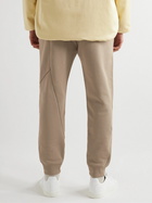 Loewe - Puzzle Leather-Trimmed Panelled Cotton-Jersey Sweatpants - Neutrals