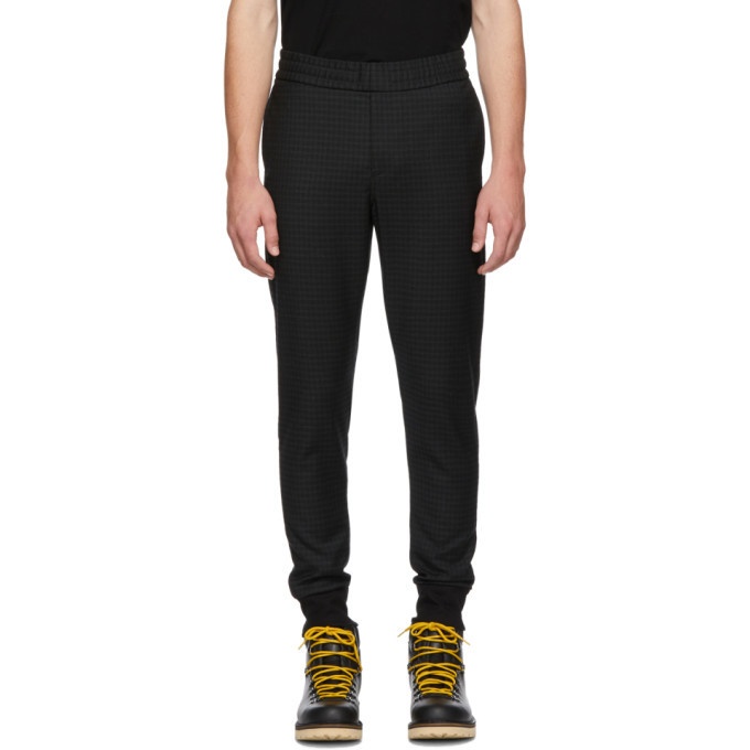 Photo: PS by Paul Smith Black Check Drawcord Trousers