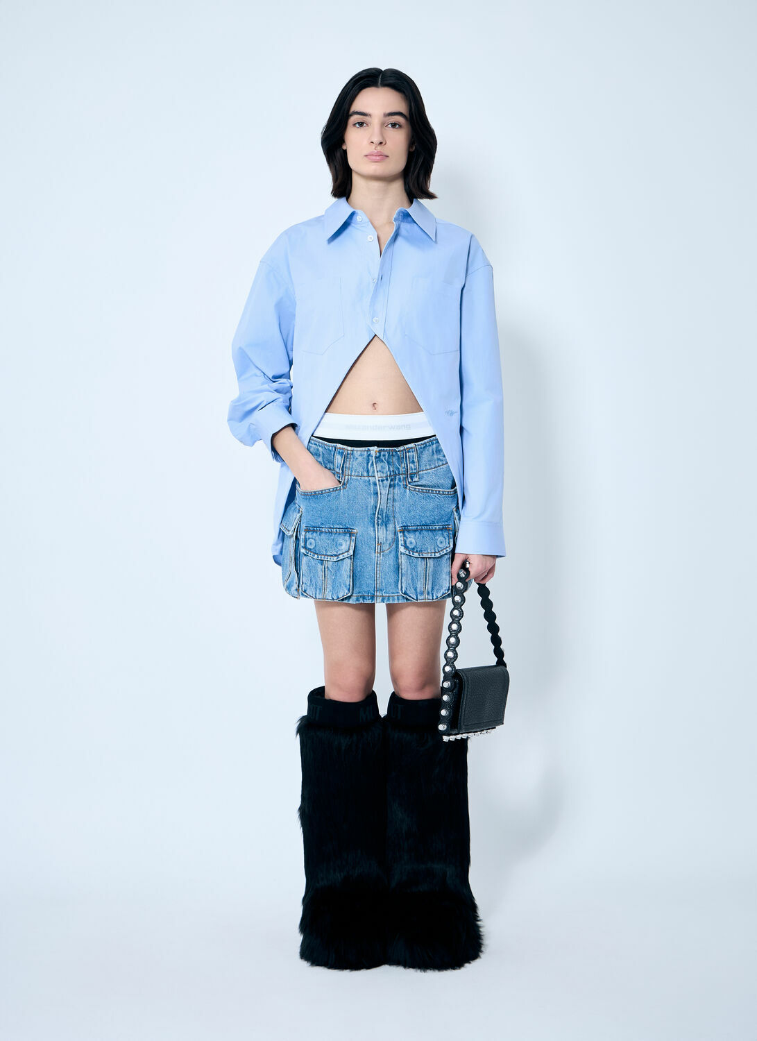 Alexander Wang Cargo Denim Mini Skirt