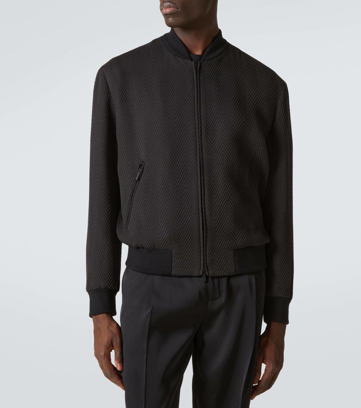 Giorgio Armani Chevron silk-blend blouson Giorgio Armani