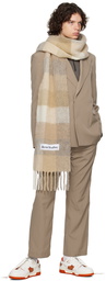 Acne Studios White & Beige Check Scarf