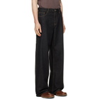 Palm Angels Black Curved Logo Loose Jeans