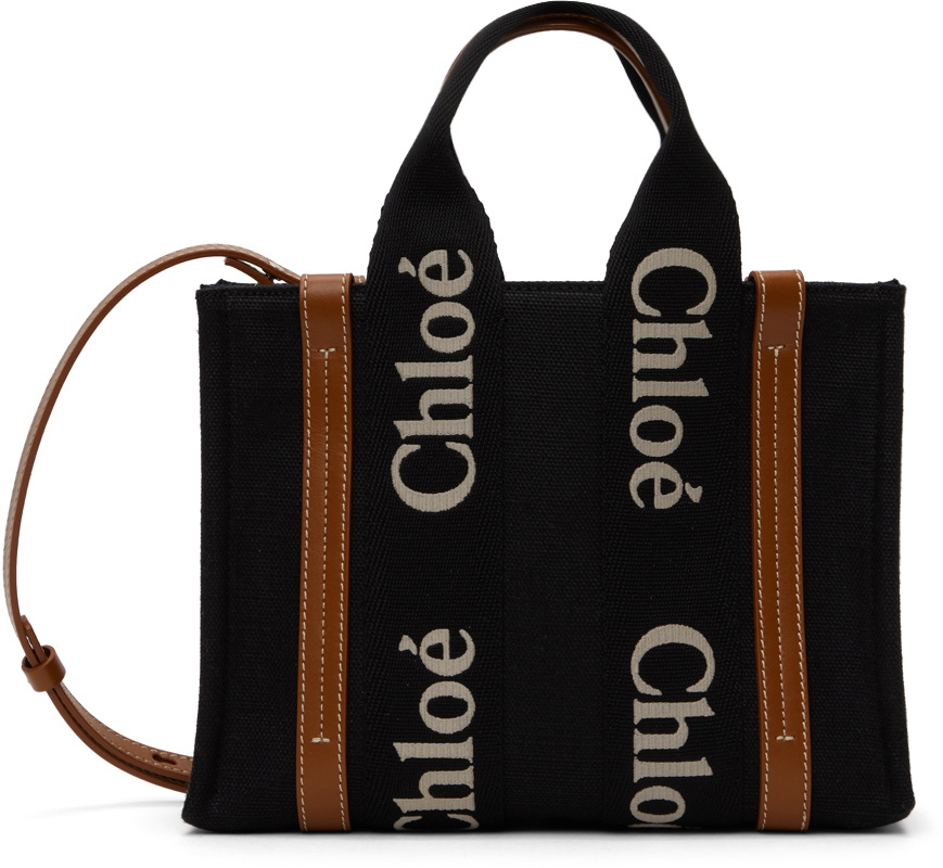 Chloé Black & Beige Small Woody Tote