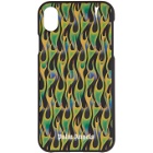 Palm Angels Black and Green Flames iPhone XR Case