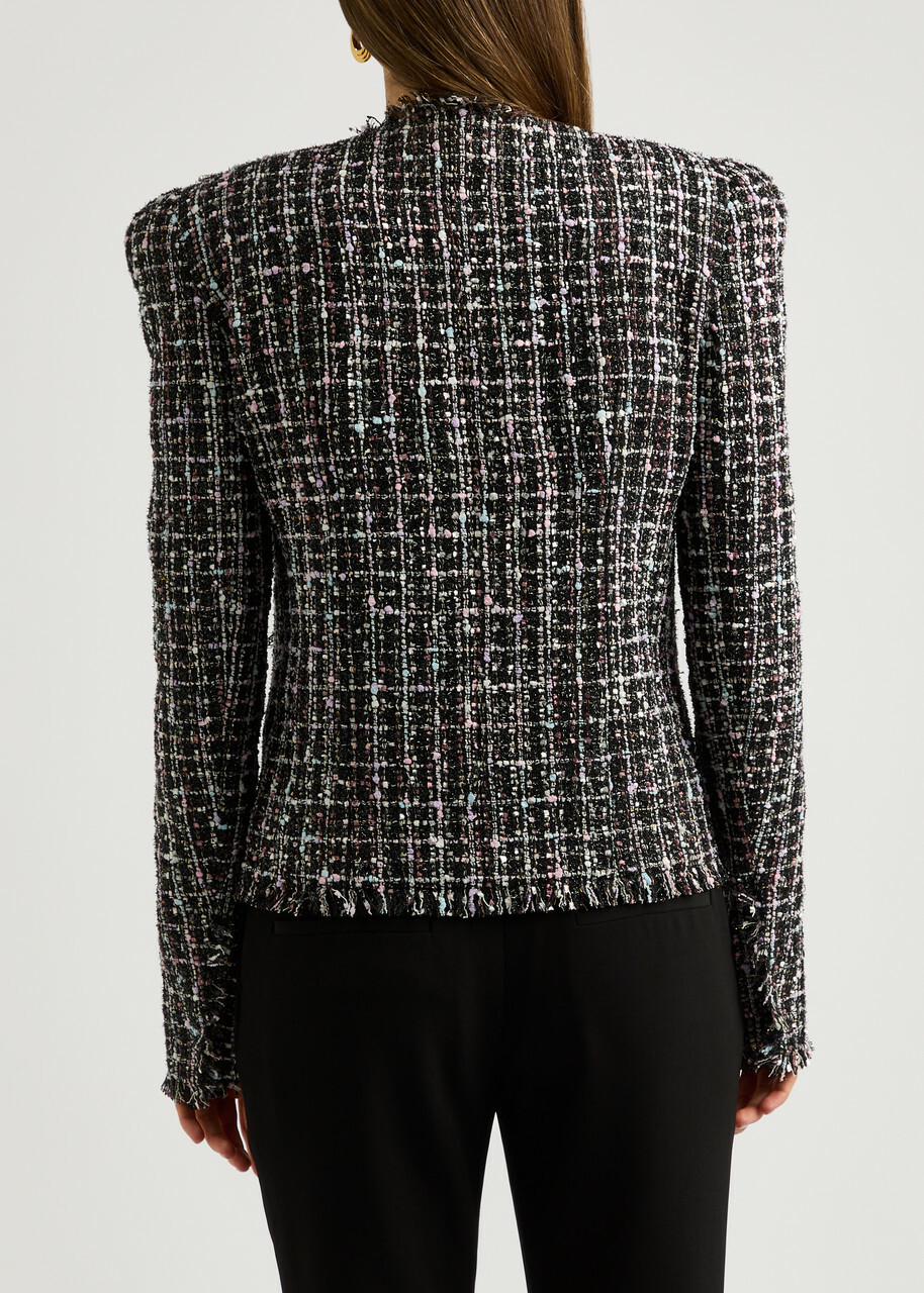 Balmain Crystal-embellished Bouclé Tweed Jacket Multicoloured 1