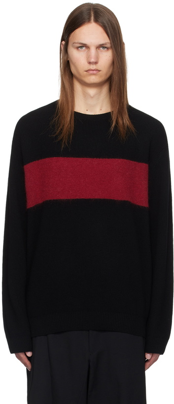 Photo: Y's For Men Black & Red Blocking Sweater