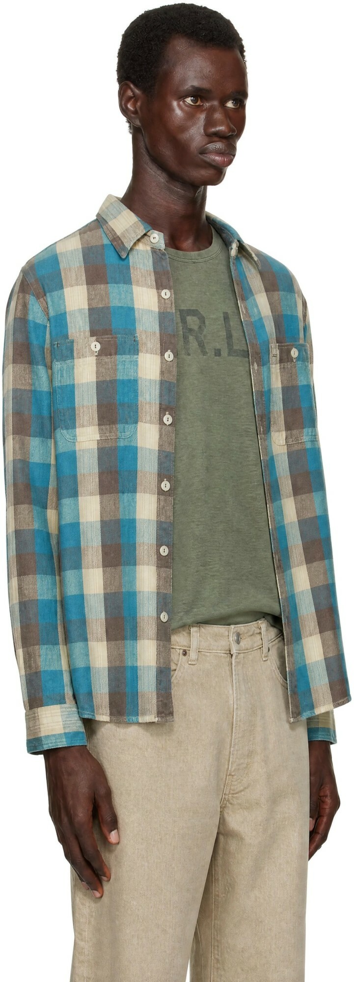 RRL Blue & White Check Shirt