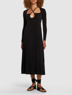 JOHANNA ORTIZ - Black Tapestry Of Time Jersey Midi Dress