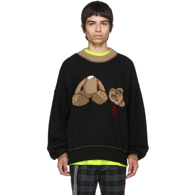 Photo: Palm Angels Black and Brown Kill The Bear Crewneck Sweater