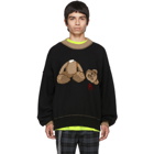 Palm Angels Black and Brown Kill The Bear Crewneck Sweater