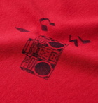 SAINT LAURENT - Printed Cotton-Jersey T-Shirt - Red
