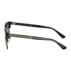 Gucci Black Rectangular Half-Rim Sunglasses