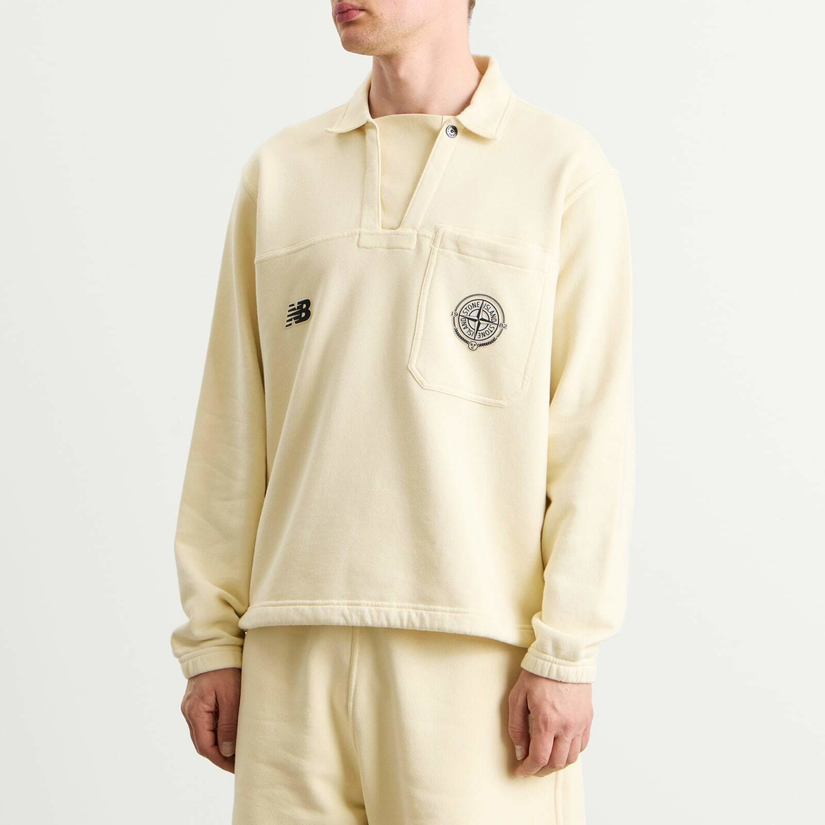 Stone Island Men's x New Balance Polo in Ivory