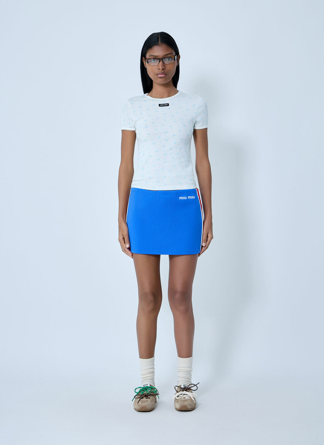 Miu Miu Logo Print T-Shirt