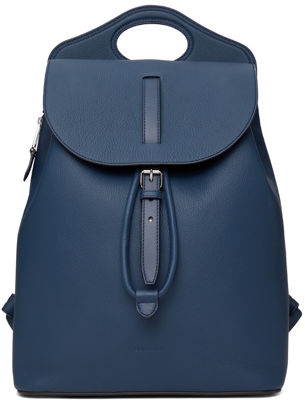 Photo: Burberry Blue Leather Pocket Backpack