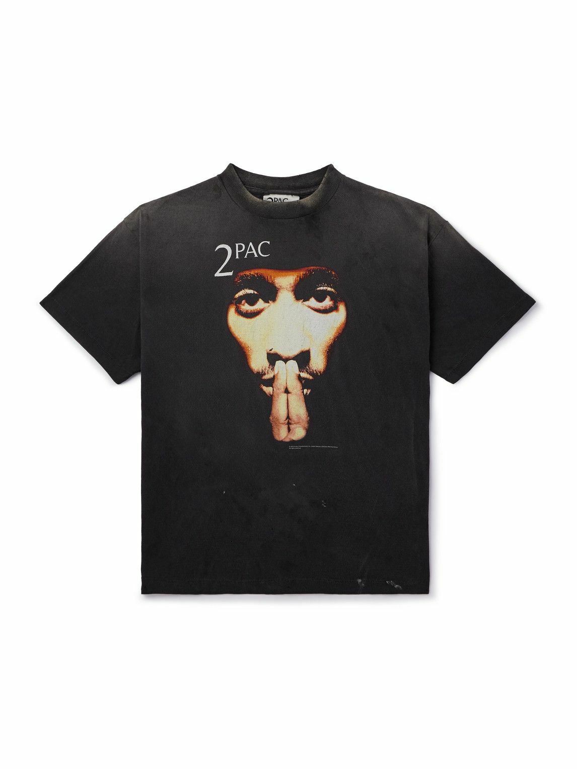 SAINT MXXXXXX - 2Pac Printed Cotton-Jersey T-Shirt - Black