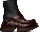 Loewe Brown & Black Wedge Loafer Boots