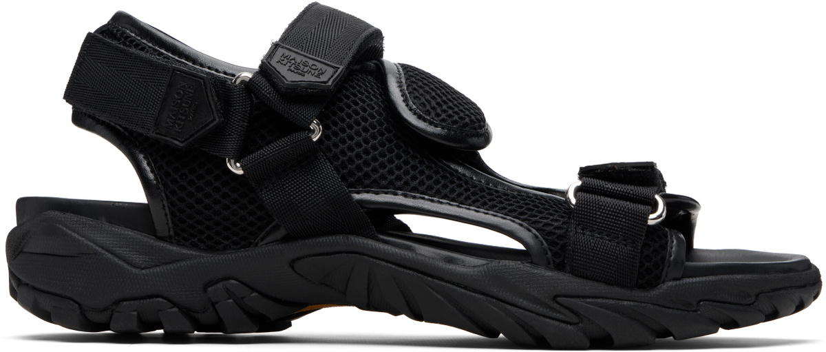 Maison Kitsuné Black Mesh Sandals