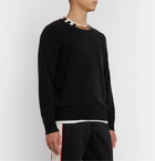 Burberry - Check-Trimmed Cashmere Sweater - Black