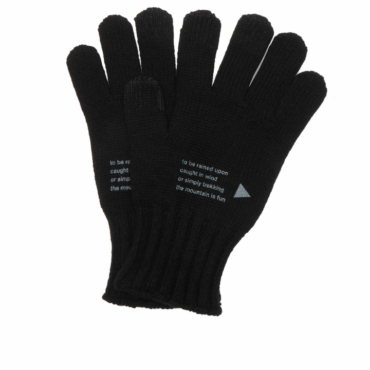 Photo: and wander Wool Knit Gloves in Black 