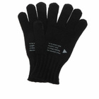and wander Wool Knit Gloves in Black 