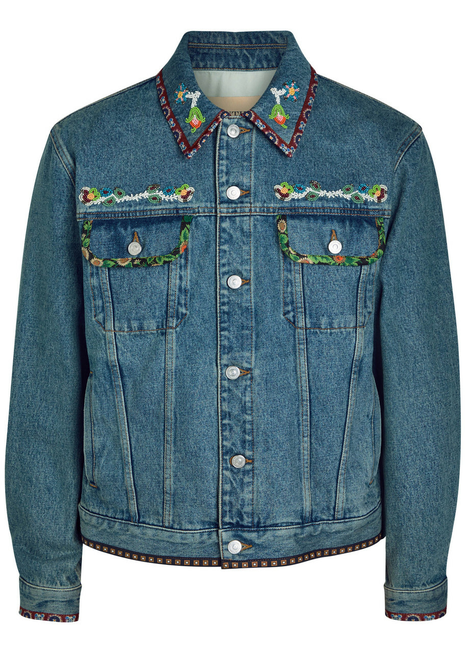 【Valentino】DENIM JACKET◆7V3DC04QB0W Valentino Garavani Beaded Denim Jacket Valentino Garavani