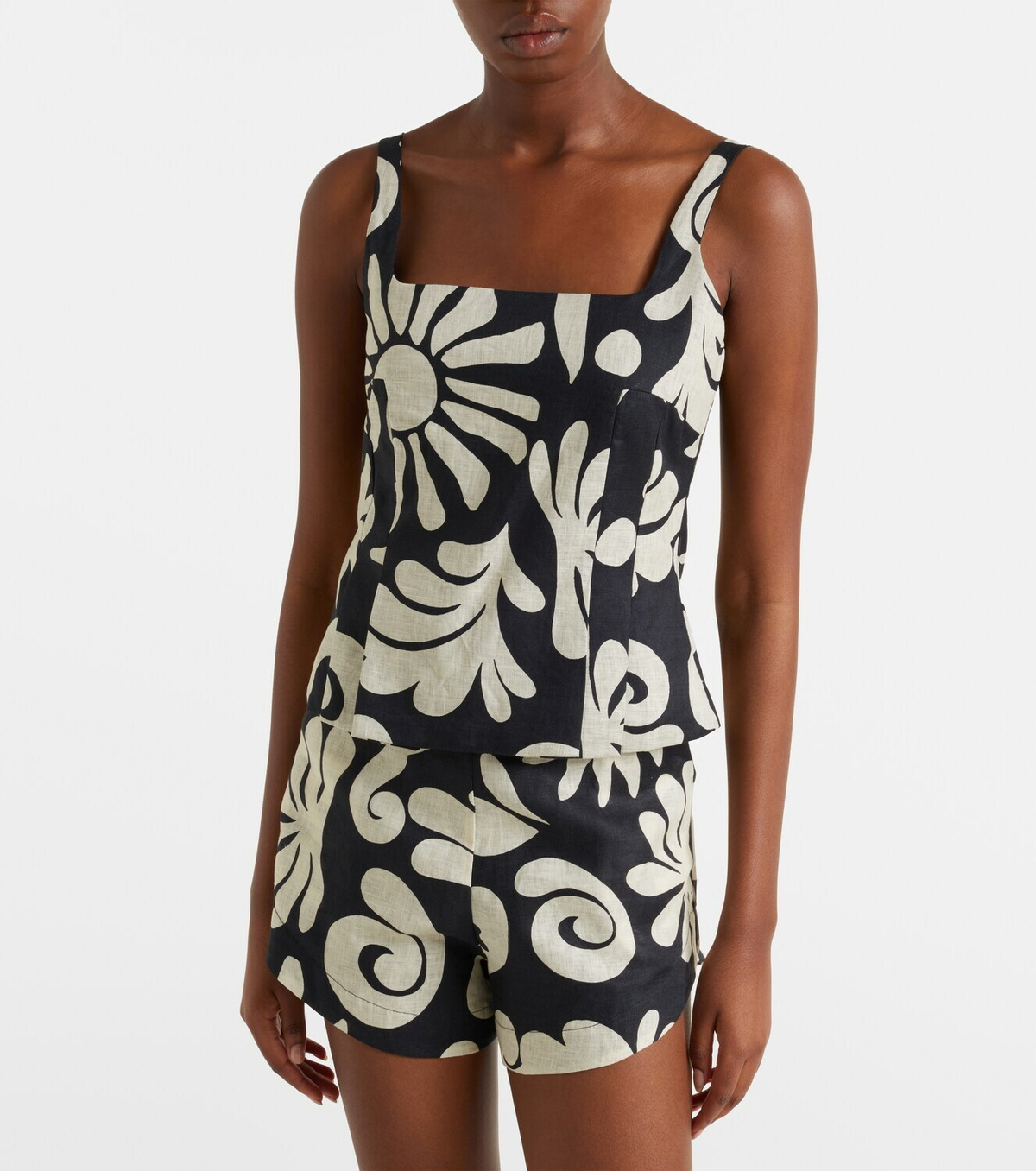 Cala de la Cruz Rami printed linen top