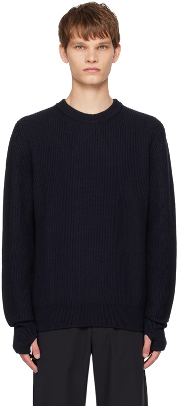 Photo: NORSE PROJECTS Navy Rib Sweater