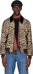 Valentino Beige & Black Wool Drape VGold Bomber Jacket