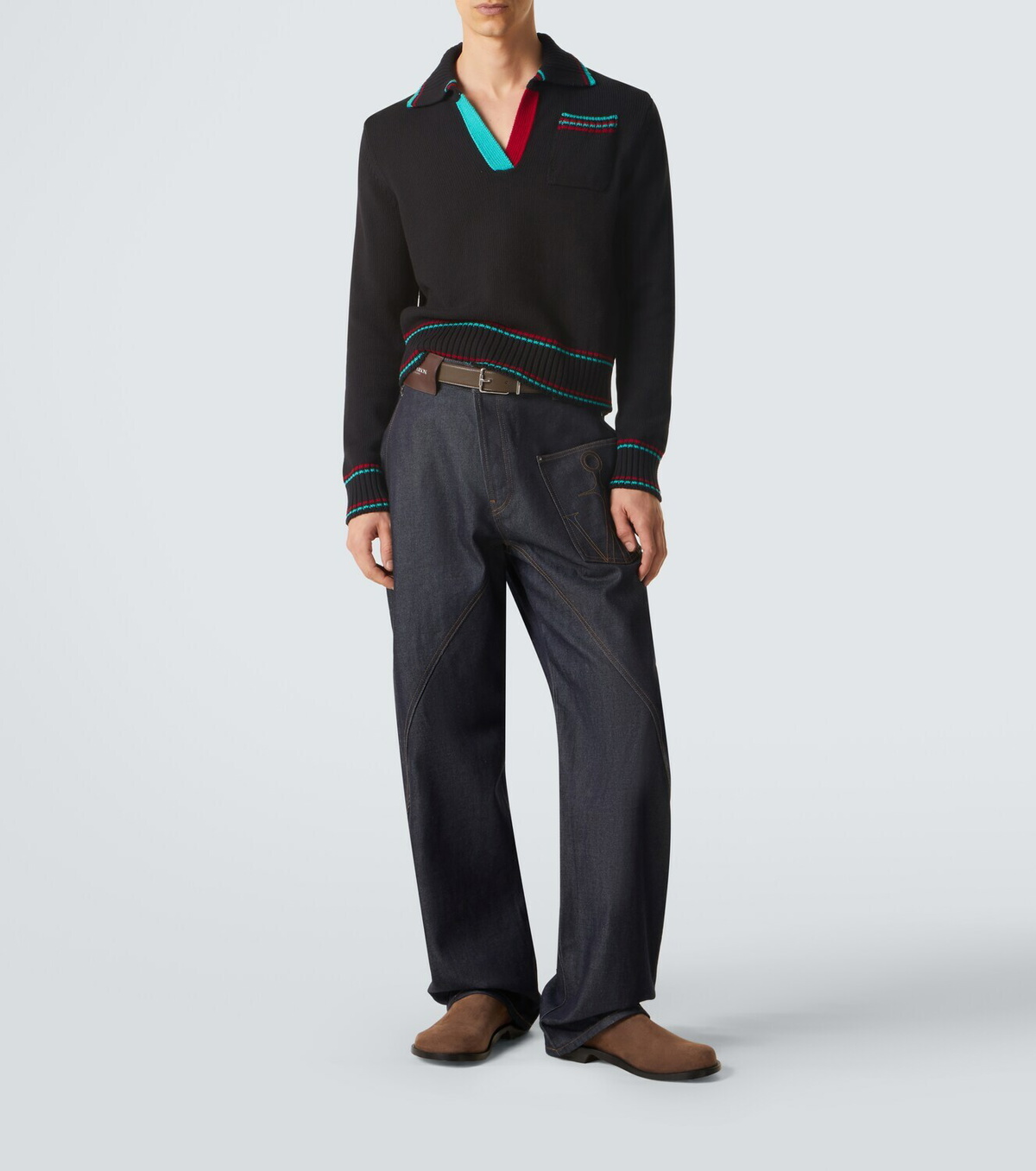 JW Anderson Cotton, cashmere, and wool polo sweater