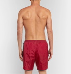 Gucci - Slim-Fit Mid-Length Logo Webbing-Trimmed Swim Shorts - Red