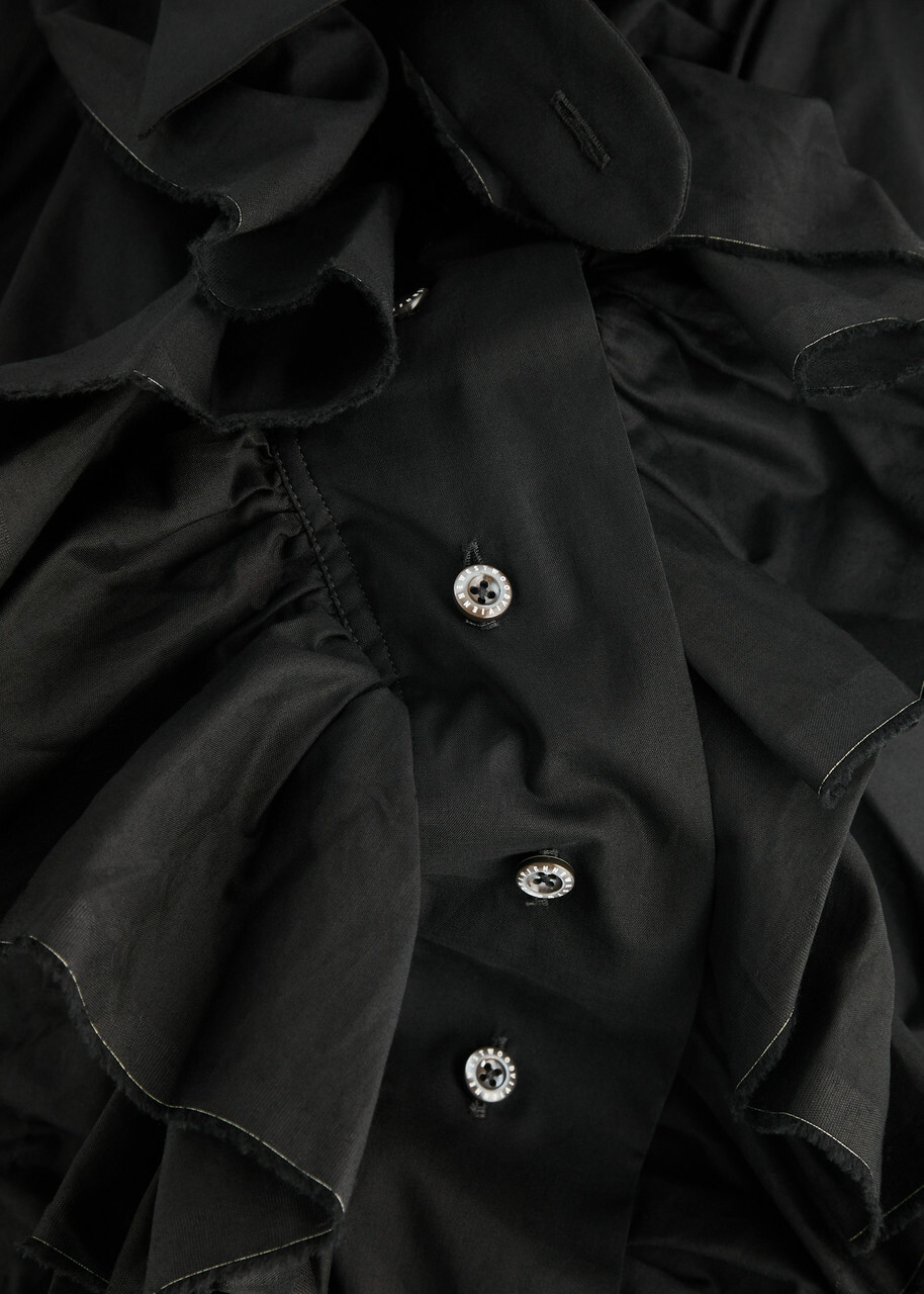 Vivienne Westwood Wizard Ruffled Cotton Shirt Black Vivienne Westwood