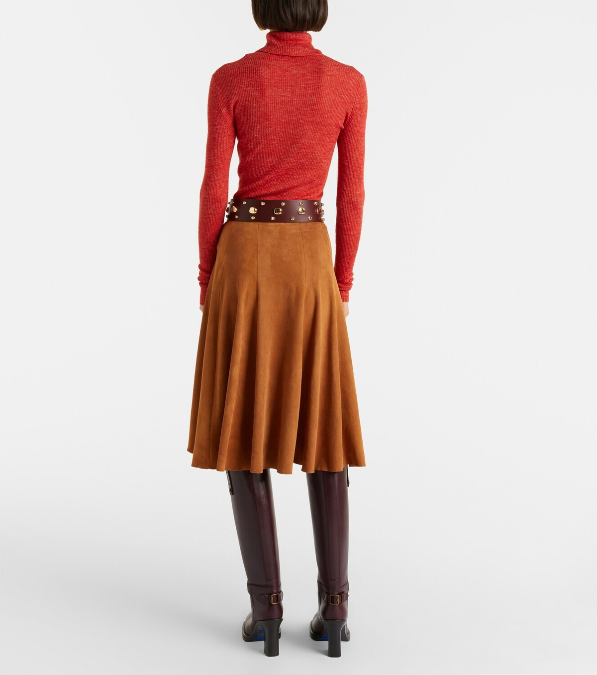 Stouls Sabrina suede midi skirt